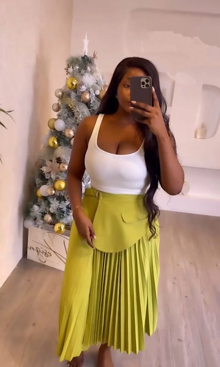 Flare Pleated Skirt